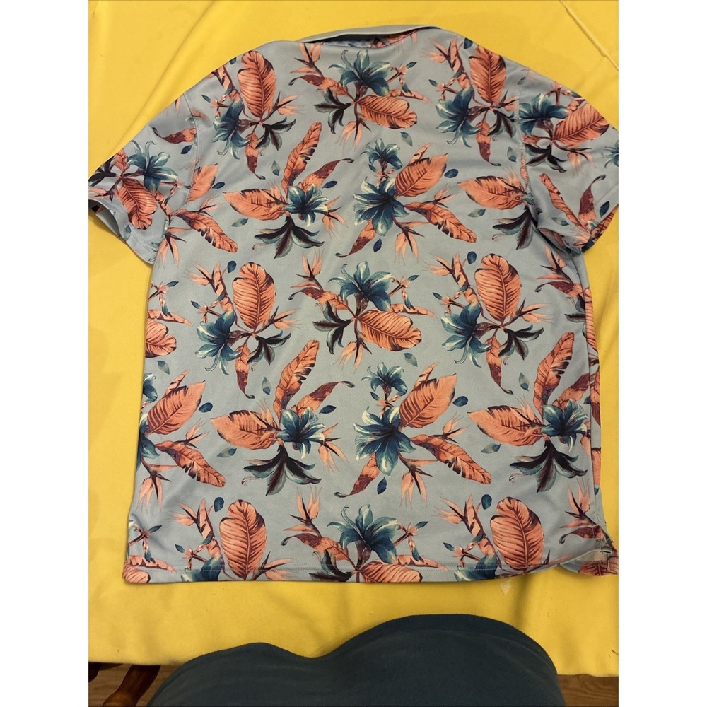 Apt. 9 Premier Flex Performance Men's Floral Polo Shirt Size large Hawaiian - Picture 11 of 11